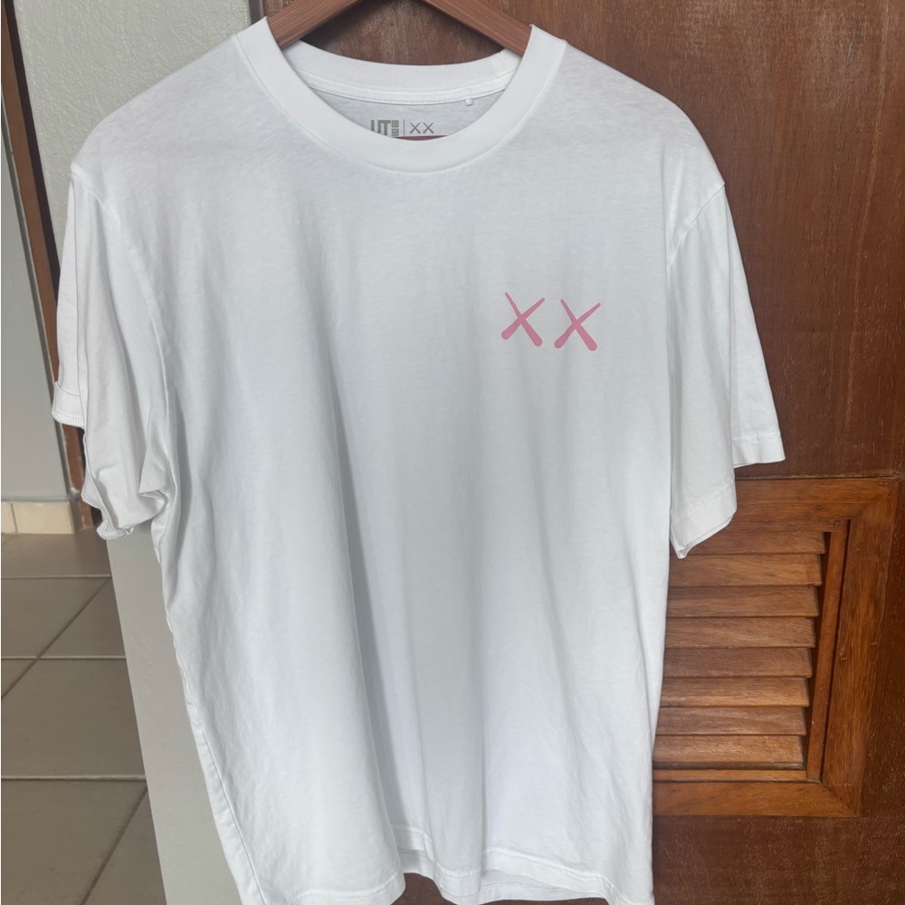 Uniqlo x KAWS White and Pink Short Sleeve Tee